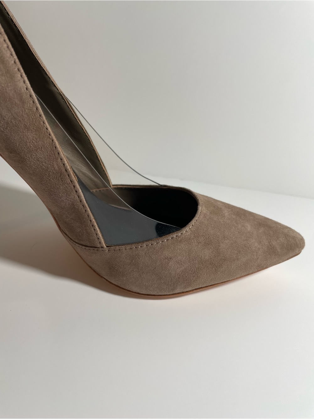 MARCIANO Leather Taupe Suede Pumps - Picture 5 of 16